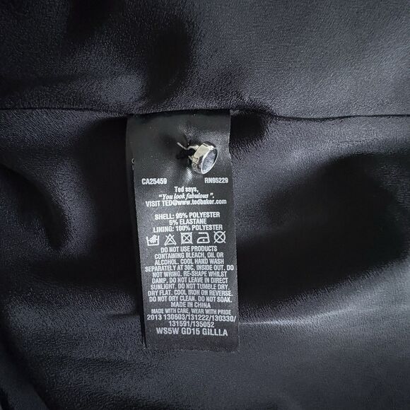 Ted Baker Black & White Gilla Drop Waist Dress Bow Ric Rac Trim US Size 4 - Picture 15 of 15
